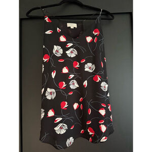 Women's LOFT Floral Cami Top Size S Black Red